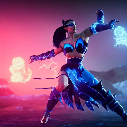 photo of kitana and baraka from mortal kombat 2, Stable Diffusion