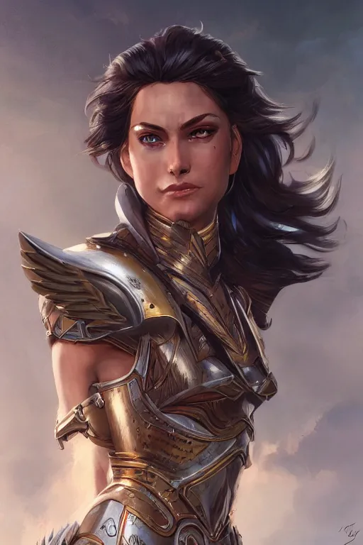 Image similar to amazon valkyrie athena, d & d, fantasy, portrait, highly detailed, headshot, digital painting, trending on artstation, concept art, sharp focus, illustration, art by artgerm and greg rutkowski and magali villeneuve