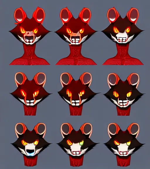 Image similar to furry - male - red - black - weasel - necromancer - fursona uhd ue 5 visual novel pc game expressions