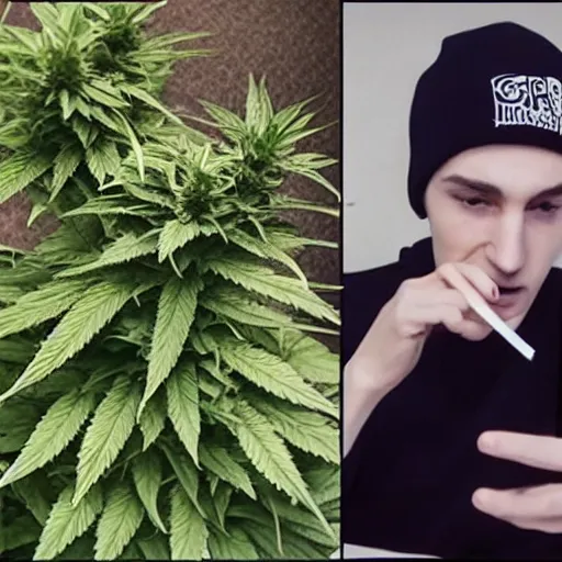 Prompt: photo of xqc smoking weed
