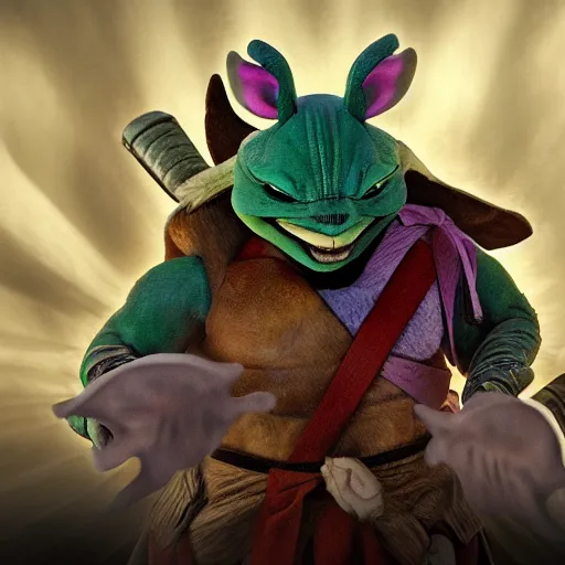 Image similar to the rabbit yojimbo from teenage mutant ninja turtles 4 k hyperdetailed photorealism hdr