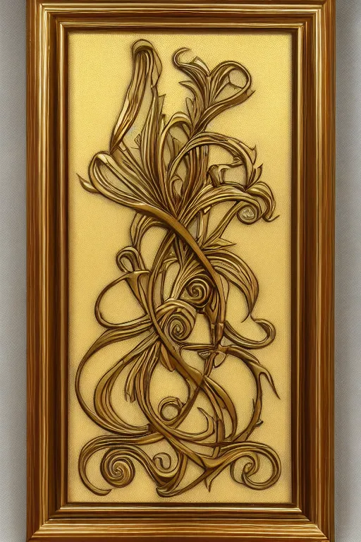 Prompt: an intricate art nouveau frame, golden entertwined edges art, matte, sharp focus,