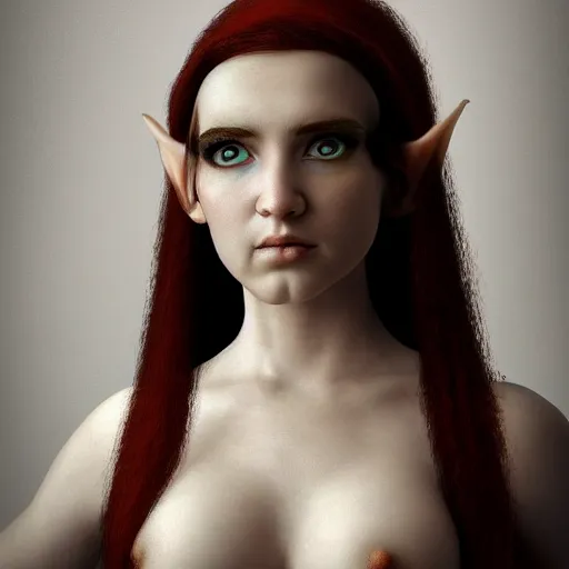 Prompt: photorealistic illustration of attractive young elf woman wide view