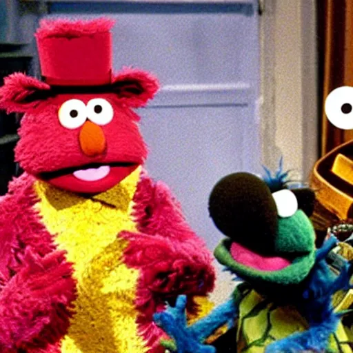 Prompt: still of Rorschach as a Muppet on sesame Street, Muppet, Jim Henson