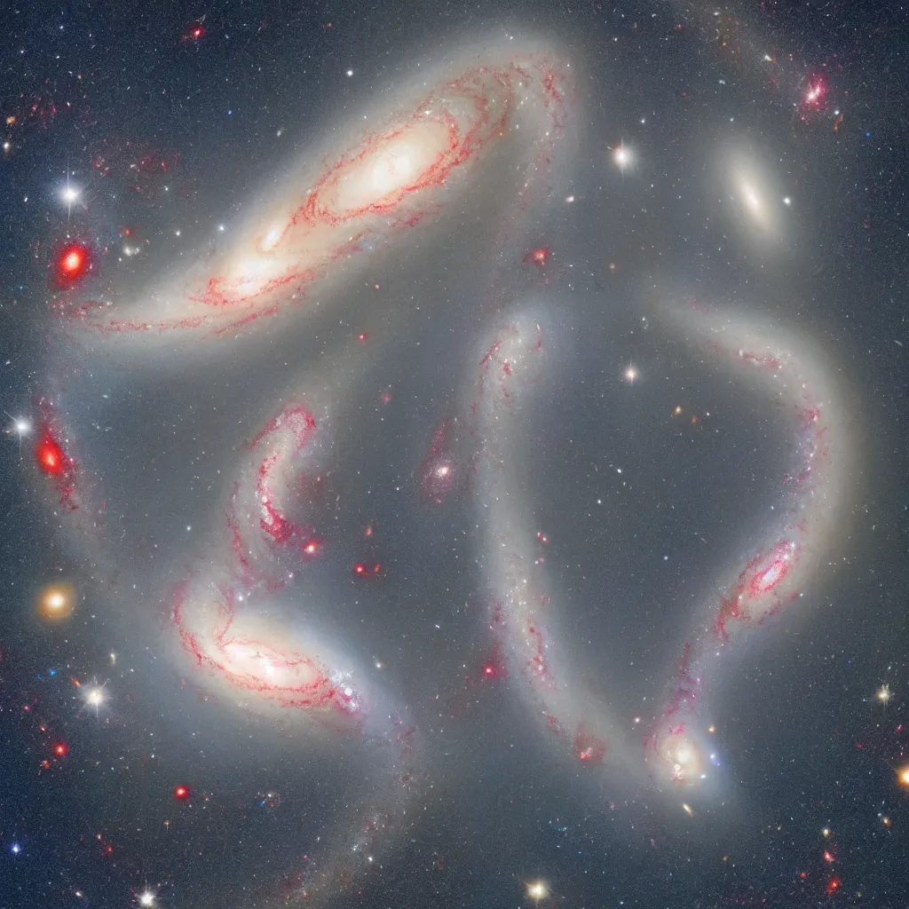 Image similar to two galaxies colliding