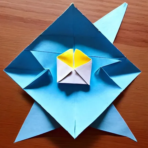 Image similar to origami sea creatures in a paper ocean diorama