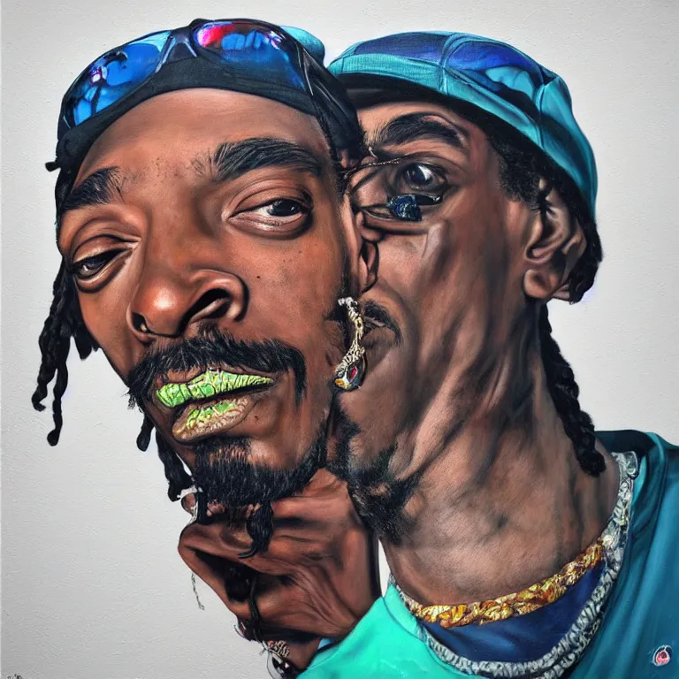 Image similar to Street-art portrait of Snoop Dog in style of Etam Cru, photorealism