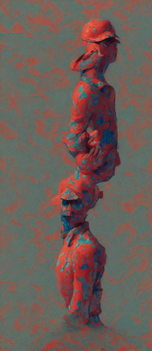 Image similar to man by james jean, high quality masterpiece painted, detailed patterned background, 4 k, trending on artstation, octane render,