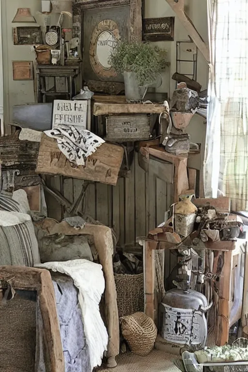 Image similar to Country & Farmhouse Farmhouse style is an updated take on traditional country decorating. It lies somewhere between the eternally cheerful look of country cottage decor and the stark and dark look of primitive country style. Blending elements of both, farmhouse style is simple, clean and brigh Country Country homes will display family portraits, inherited artwork, modern prints, drawings and doodles from grandchildren