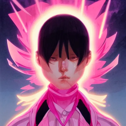 Image similar to prompt : stealthy rogue pink character portrait soft light painted by james jean and katsuhiro otomo and erik jones, inspired by evangeleon anime, smooth face feature, intricate oil painting, high detail illustration, sharp high detail, manga and anime 1 9 9 9