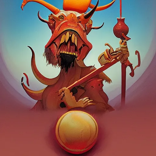 Image similar to a stylized minimalist icon of a horned demon tarot card by cory loftis and jesper ejsing and zdzisław beksinski and norman rockwell and greg rutkowski weta studio and lucasfilm behance hd global illumination - c 1 0