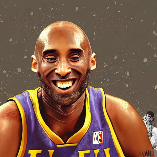 Image similar to kobe bryant kissing a giant turtle in heaven, hyper realistic, side view, digital art, amazing detail, artstatiom, cgsociety, epic art