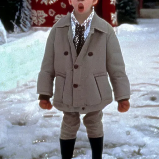 Image similar to borat as a child in home alone movie