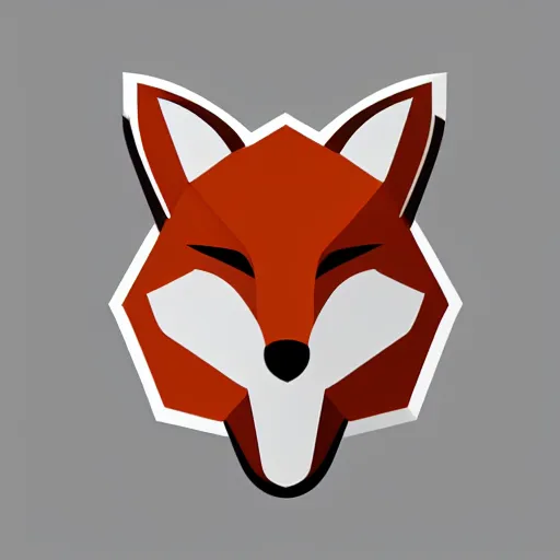 Prompt: an abstract, simplified icon depicting a fox's head, white background, elegant, award-winning, clever, render, blender, 3d