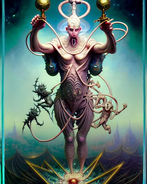 Image similar to the popess tarot card, fantasy character portrait made of fractals, ultra realistic, wide angle, intricate details, the fifth element artifacts, highly detailed by peter mohrbacher, hajime sorayama, wayne barlowe, boris vallejo, aaron horkey, gaston bussiere, craig mullins