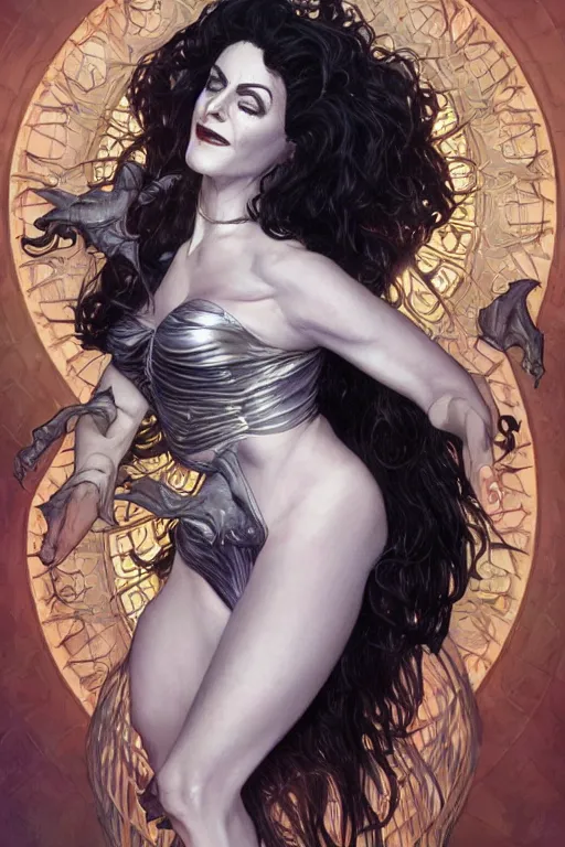 Image similar to ultra realistic illustration, a full body portrait of deanna troi as death of the endless, the sandman, intricate, elegant, highly detailed, digital painting, artstation, concept art, smooth, sharp focus, illustration, art by artgerm and greg rutkowski and alphonse mucha