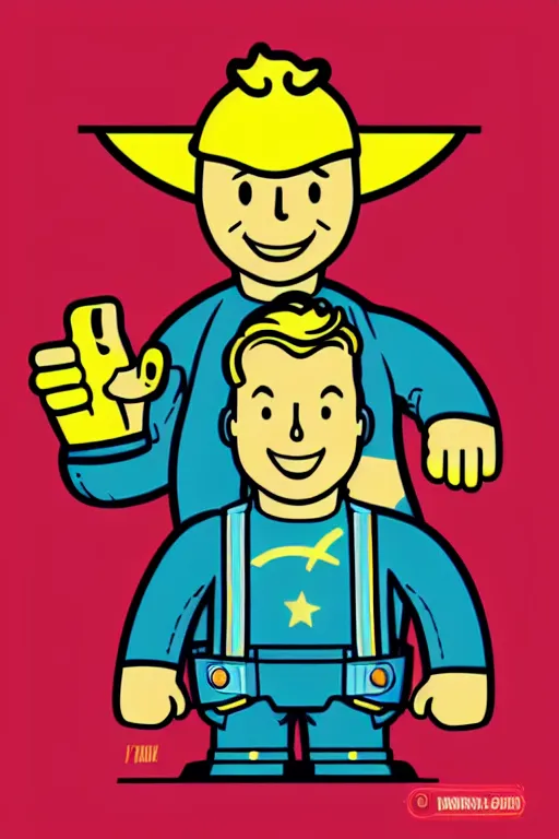 Image similar to fallout 7 6 retro futurist illustration art by butcher billy, sticker, colorful, illustration, highly detailed, simple, smooth and clean vector curves, no jagged lines, vector art, smooth andy warhol style