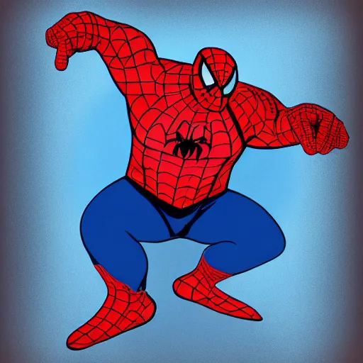Prompt: obese spiderman