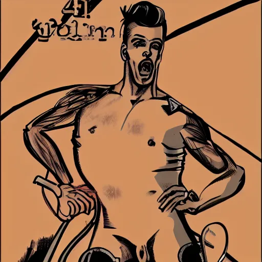 Image similar to lgbt art, tom of finland style, art in 4 k, high quality