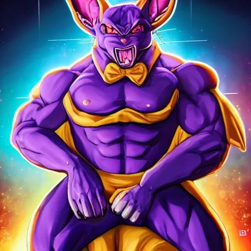 Prompt: an full body oil painting of a beerus the god of detruction wearing hip - hop clothes, by artgerm, hd, hdr, ue 5, ue 6, unreal engine 5, realistic 3 d style, cinematic 4 k wallpaper, 8 k, ultra detailed, gta 5 cover art, high resolution, artstation, award winning