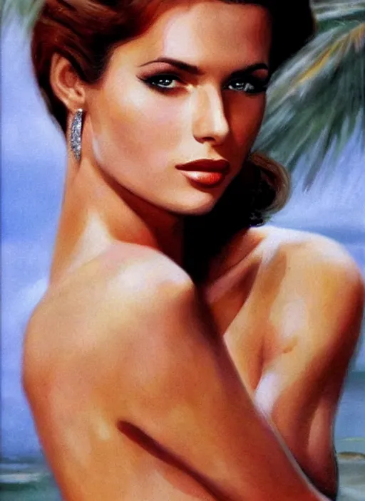 Image similar to portrait photo of a gorgeous young valery kaufman as Bond Girl in James Bond movie, with intricate detailed in the style of stefan kostic realistic sharp