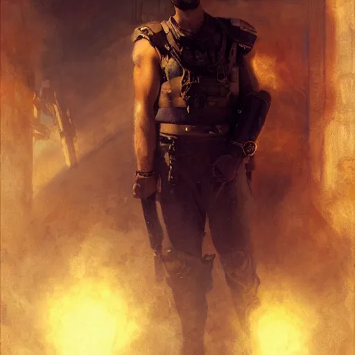 Prompt: handsome portrait of a young guy fitness posing, war hero, radiant light, caustics, volumetric plasma encircling background, by gaston bussiere, bayard wu, greg rutkowski, giger, maxim verehin