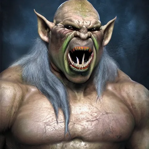 Prompt: a hyper realistic potrait of an orc warrior