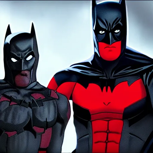 Prompt: Batman and Deadpool together 4K quality