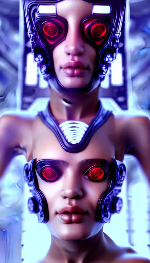 Image similar to face mask on beautiful woman face, cyberpunk art by kuno veeber, cgsociety, computer art, ultra detailed, futuristic, anime aesthetic