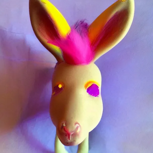 Image similar to donkey fairy hybrid. bright colors, smooth gradients