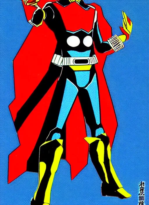 Image similar to kamen rider character, design by shotaro ishinomori, an 1 9 8 7 film