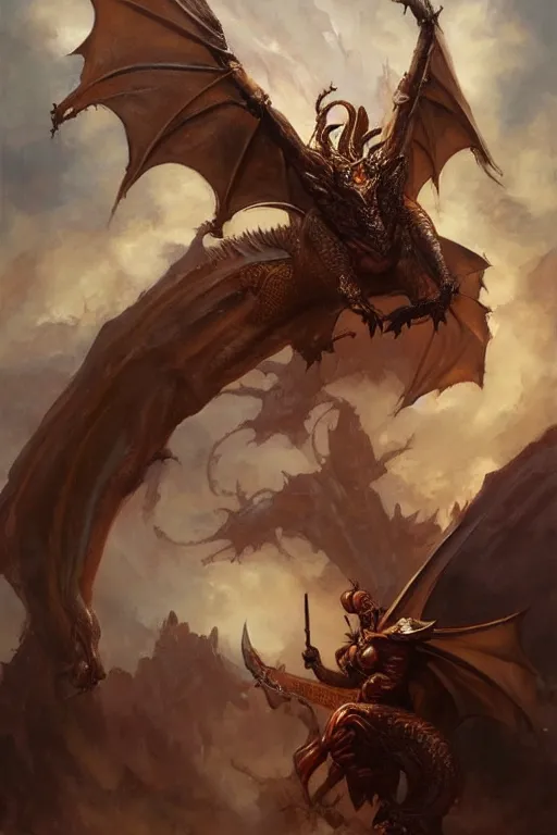 Image similar to A beautiful oil painting of a dragon, by Lucas Graciano, Frank Frazetta, Greg Rutkowski, Boris Vallejo, epic fantasy character art, goddess of war, fantasy armor, Exquisite detail, post-processing, low angle, masterpiece, cinematic