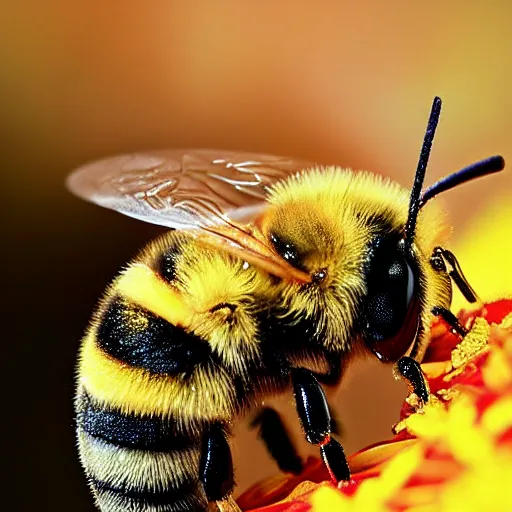 Image similar to closeup image of a bee with beyonce face