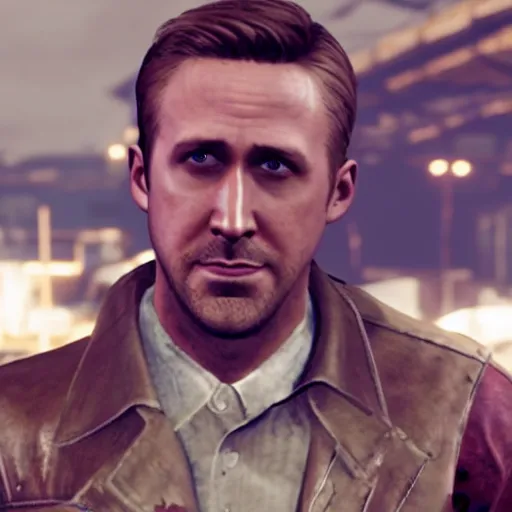 Image similar to ryan gosling in fallout 4