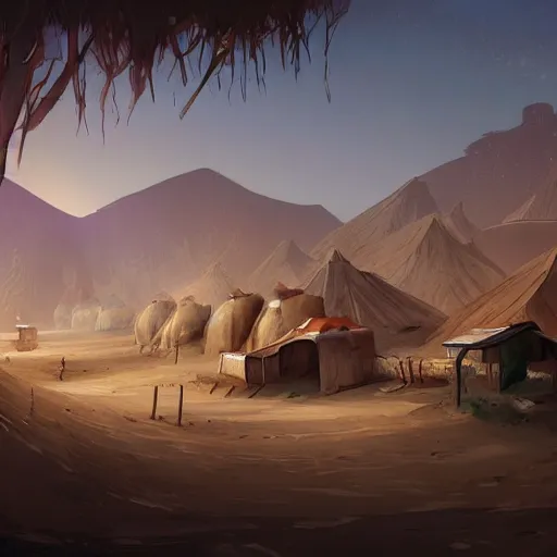 Image similar to a desert village, artstation, cgsociety