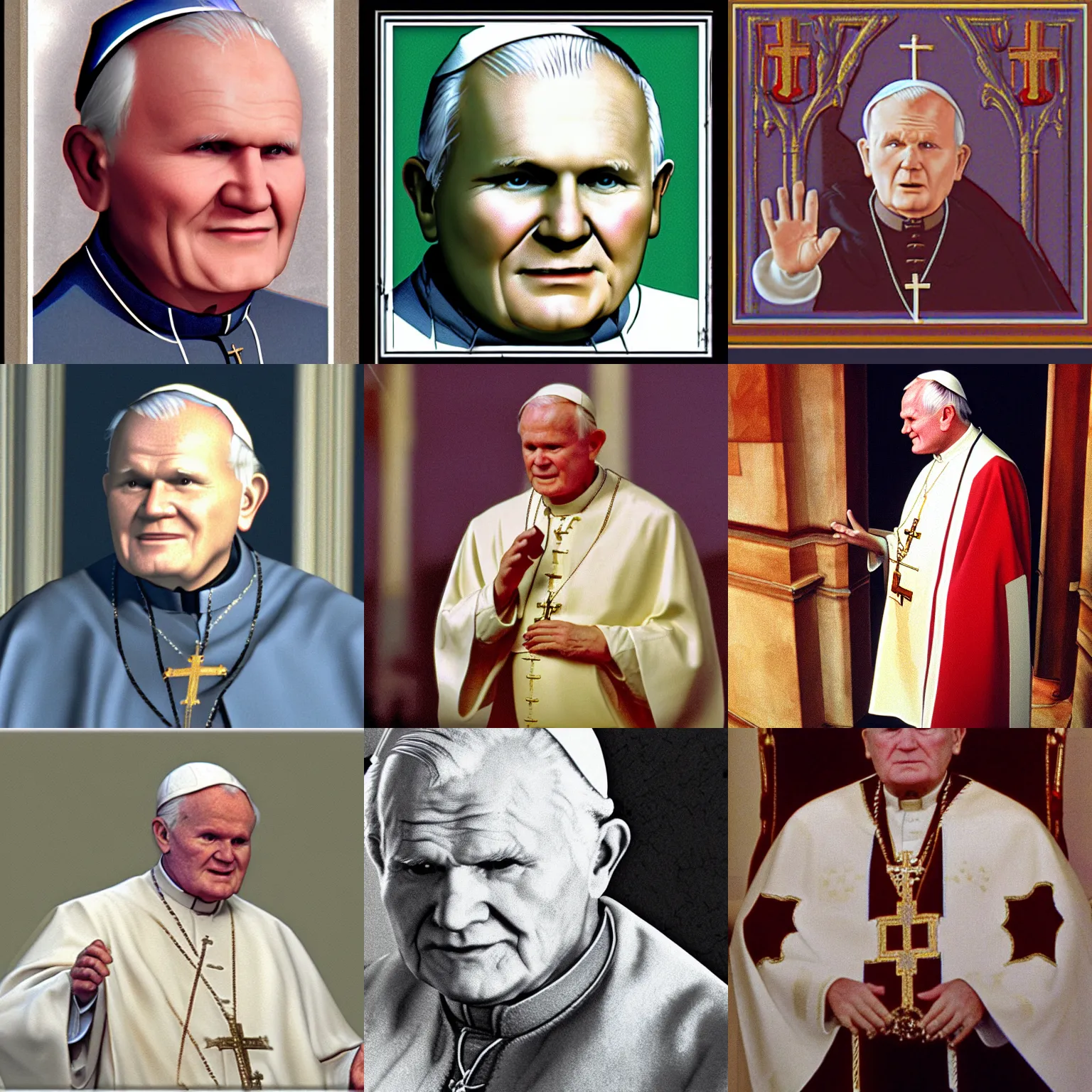 Prompt: John Paul II, PS1 graphics