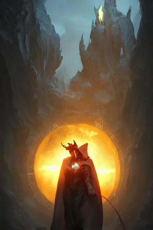 Image similar to portrait, the dark fire wizard creating a portal, dramatic lighting, cinematic, establishing shot, extremly high detail, foto realistic, cinematic lighting, post processed, concept art, artstation, matte painting, style by eddie mendoza, raphael lacoste, alex ross