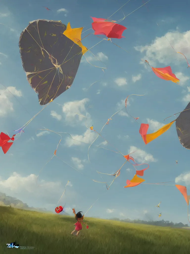 Prompt: go fly a kite by disney concept artists, blunt borders, rule of thirds