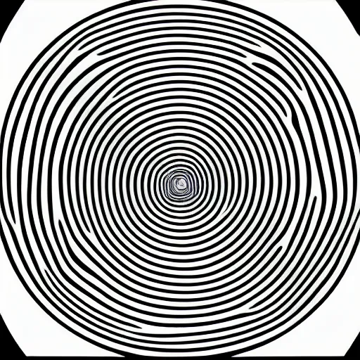 Prompt: optical illusion image, circles, squares, lines, black and white, subliminal, secret shape, hidden shape, message, illusion, visuals, waves, foucus, quality