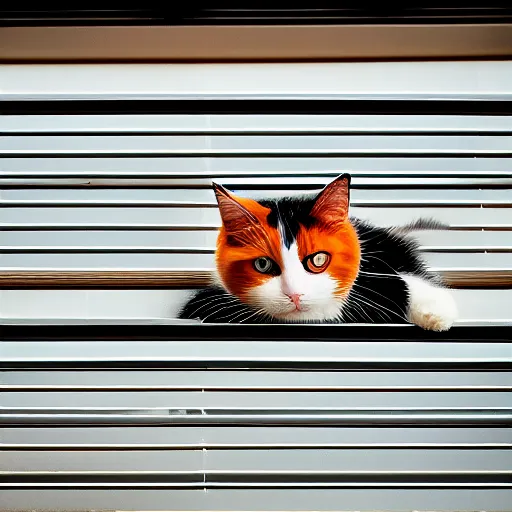 Image similar to 📷 A Calico cat on an apartment balcony ✨