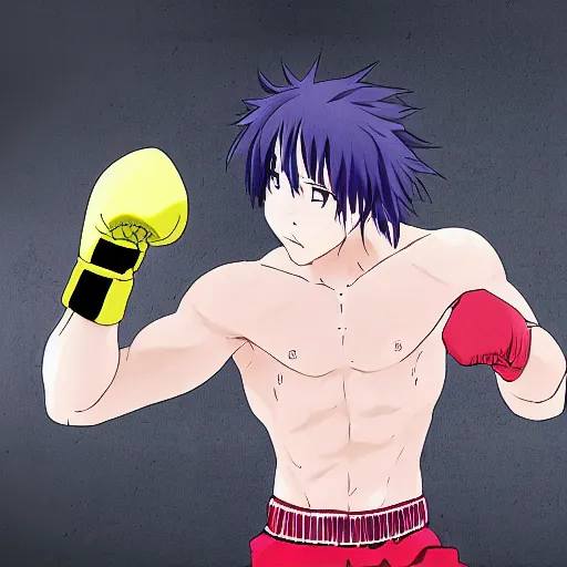 Image similar to anime still of a boy boxing, studio ghibil style,