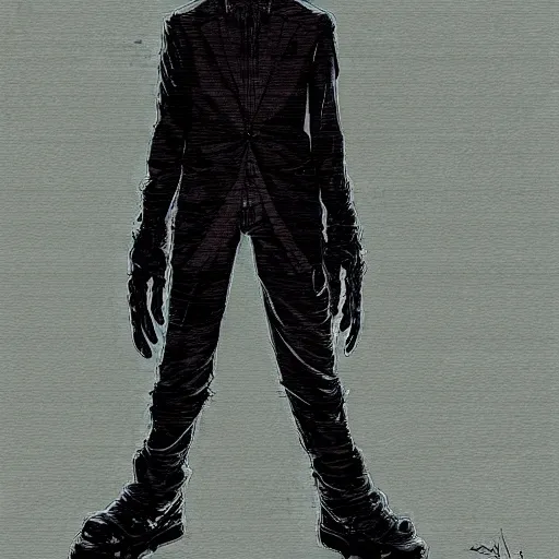 Image similar to Mr Bean looking sinister, by Tsutomu Nihei, highly detailed