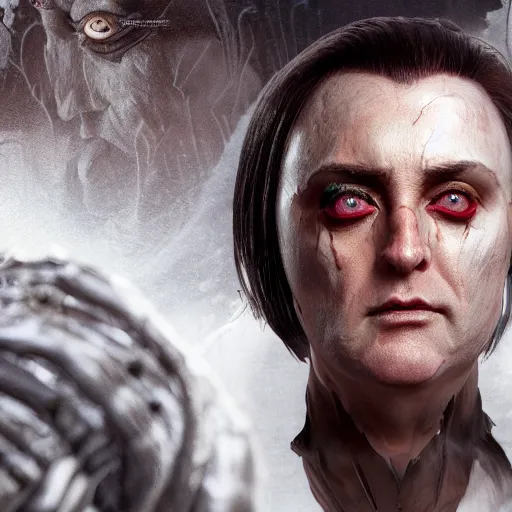 Image similar to artstation trending elden ring mod, now with peter serafinowicz in multiple roles 8k astonishing photo