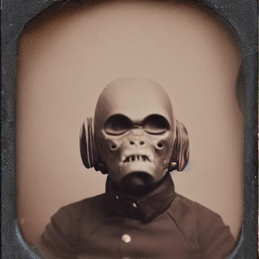 Image similar to tintype of an evil alien