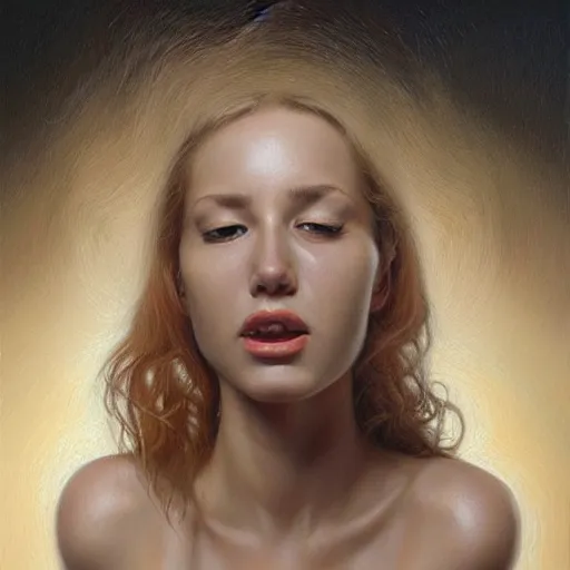 Image similar to hyper realistic oil painting by mike dargas