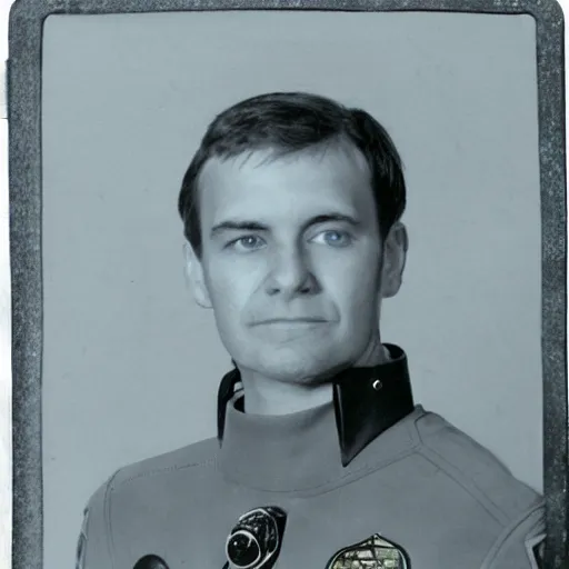 Image similar to id photo of a space officer