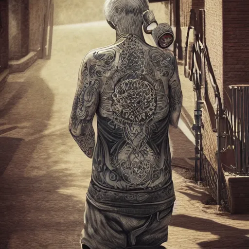 Image similar to old seniors retired people with tattoos piercings skateboarding half piped, 3 d high definition, trending on artstation, photorealistic, high resolution, 8 k, octane, hyper detailed, trending on deviantart insane details, intricate, elite, ornate, elegant trend, highly detailed and intricate, sharp focus, photography, unreal engine