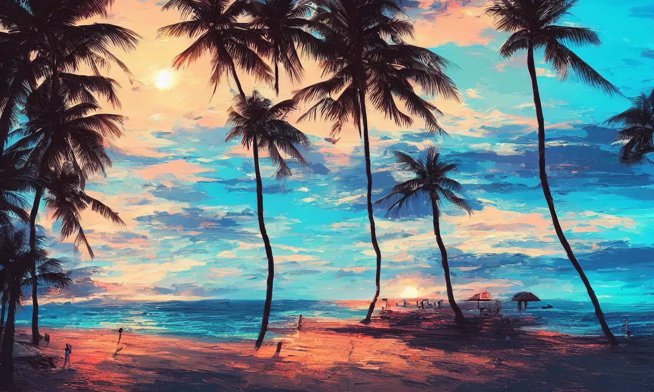 Image similar to paradise beach by alena aenami artworks in 4 k