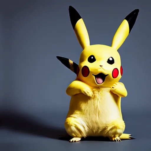 Image similar to Pikachu in real life, award winning photo by Annie Liebowitz, studio lighting