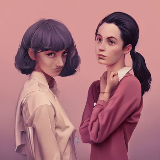 Image similar to a film still in the art style of artgerm and wlop and wes anderson